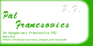 pal francsovics business card